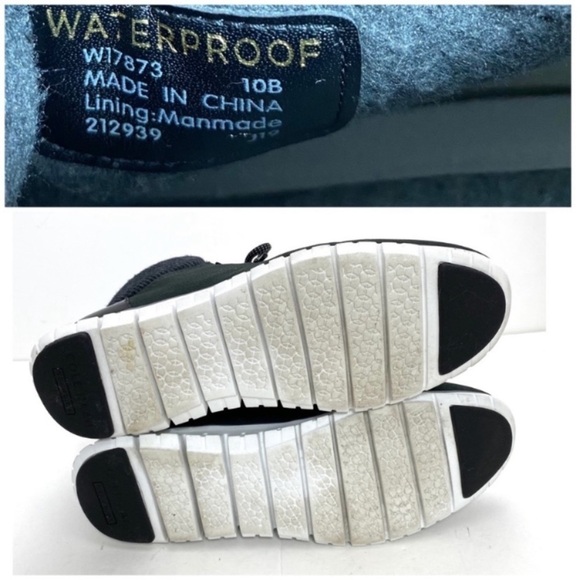 COLE Haan Zerogrand Nubuck Waterproof Sneaker Hiker Boots Black Size10 #W17873 - Picture 9 of 9